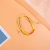 Pulseira Boho Europeia e Americana Colorida Tecida com Contas de Arroz Cristal Contas Feita à Mão Multicamadas Ajustável