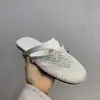 THEFENGJIYA Moda Fina ~ Rede de Pesca Vazada Bico Fechado Meia-Sapatilha Usando Couro Genuíno Design Mocassim Sapatos de Moinho