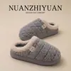 Pantuflas de Algodón de Invierno Hamuding para Hombre Felpa Esponjosa Atrapa el Calor Suaves y Pegajosas al Tacto del Pie Pantuflas de Algodón Cálidas para el Hogar de Otoño e Invierno para Mujer