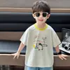 Camiseta de Manga Curta para Meninos Roupa de Verão 2026 Nova Roupa de Verão com Estampa de Desenho Animado para Bebês Crianças Top Fino de Gola Redonda t