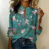 Camisa casual holgada de mujer con estampado floral para Amazon AliExpress europeo y americano