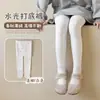 Leggings Femininos Outono e Inverno Forrados com Fleece Espessados para Usar por Cima da Roupa Meia-Calça Fina Fleece Nu Brilhante Meias Brancas para Dança