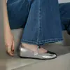 Sapatos Mary Jane de Couro Patente Estilo Francês com Nicho de 3,5 cm 2026 Primavera e Outono Novos Sapatos Planos com Bico Redondo e Uma Tira
