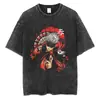 Camiseta de Anime Jujutsu Kaisen Lavado Vintage Camiseta Gojo Sat