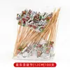 Palitos de fruta, palitos de bambú desechables, creativos, para flores, calabazas de azúcar, palitos de cuerda, hamburguesas, sushi, cócteles, palillos decorativos, tenedores de fruta.