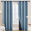 Cortinas Pretas Completamente Blackout de Comércio Exterior para Sala de Estar e Quarto, Toque de Luxo, Tecido Blackout Sem Furos, Cortinas Blackout Prontas Espessadas