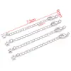 50mm Chapado en Cobre Color Oro Real 18K Retención de Color Corazón Sólido Broche de Langosta con Cadena de Cola de Colgante Cadena de Extensión de Collar DIY Ajuste