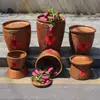 Cesta de Bambu Trançada Antiga Estilo Fazenda Cesta de Bambu Exibição Aberta Decoração Exposição Display Armazenamento Colocação em Hotel Cesta de Legumes Pá de Lixo