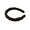 Faixa de Cabeça de Pelúcia Coração Dourada Outono e Inverno para Mulheres 2025 Nova Elegante Versátil Grampo de Cabelo Headwear de Alta Pressão Craniana