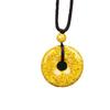 Collar con colgante de hebilla de ping-án de arena de rejalgar natural, mineral crudo natural, cinabrio de rejalgar, colgante de hebilla de ping-án de cristal nativo del año