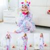 Outono e inverno flanela vaso sanitário versão animal desenhos animados pijamas unicórnio quente homewear infantil lote misto