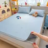 Juego de tres piezas de alfombrilla de seda helada de enfriamiento de dibujos animados clase A para verano, dormitorio de estudiante, alfombrilla suave con aire acondicionado, lavable a máquina 1