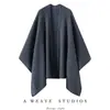 Cárdigan de punto jacquard calado de cachemira, estilo chal, corte holgado y relajado, longitud media, otoño/invierno, prenda exterior talla grande