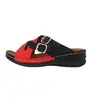Sandalias de Cuña con Hebilla de Cinturón Bloque de Color Transfronterizas para Mujer Verano 2025 Nuevas Sandalias de Correa Cruzada de Suela Gruesa Tallas Grandes Venta al por Mayor