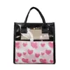 Bolsa Pequena Transparente Estilo Coreano de PVC com Coração de Planta, Bolsa Impermeável para Cosméticos, Bolsa de Higiene Pessoal, Bolsa Pequena, Bolsa de Mão para Mulheres
