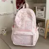 Mochila Transparente Azul Gelo Claro Japonesa DIY Janela Atmosfera de Passeio de Compras na Rua Pequena Mochila