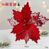 Arreglos Florales Navideños de Tela, Adornos Decorativos, Decoraciones Navideñas, Flores Huecas de Gasa, Flores Navideñas, Decoraciones Navideñas