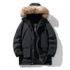 Jaqueta Puffer Masculina de Inverno com Gola de Pele ao Ar Livre Novo Parka Workwear Espesso Quente com Capuz Estilo Masculino