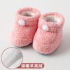 Zapatos Pre-caminantes para Bebé Recién Nacido Otoño e Invierno Forrados de Felpa de Terciopelo de Cordero Gruesos Cálidos Antideslizantes Zapatos de Piso para Niño Pequeño