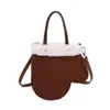 Bolso Cruzado Nuevo Otoño e Invierno 2025, Piel de Ante, Personalidad de Nicho, Bolso de Mano con Forma de Guante, Bolso Cruzado de Hombro de Felpa