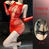 Lencería Erótica para Mujeres Jóvenes, Atuendo Sexy de una Pieza de Malla, Medias de Malla Seductores y Apasionados con Abertura en la Entrepierna, Una Pieza de Seda Negra, Al por Mayor