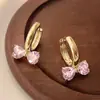 Pendientes para Mujer Cao Shi Europeos y Coreanos Nuevo Diseño de Lazo con Forma de Corazón Joyería Pendientes Elegantes y Dulces de Princesa