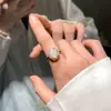 Anillo Abierto de Ágata Verde Esmeralda Vintage para Mujer, Anillo de Dedo Índice Estilo Lujo Ligero de Gama Alta, Anillo Vintage de Segunda Mano