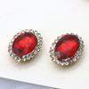 13x 18mm oval vidro colorido strass gema DIY roupas chapéu cachecol decorativo strass fundo de ouro com garras