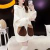 [Foto Oficial] Oferta Especial Calça de Seda Leite Composta Huamian Estilo Preguiçoso Novo Estilo Primavera & Outono Calça com Bolso Grande de Aba Moletom com Capuz