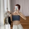 Explosões Verão Seda de Gelo Top Tubo de Uma Alça Roupa Íntima Estudantes Femininas Costas Bonitas Regata com Bojo Base Anti-deslizamento Wrap Peito