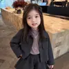 Conjunto Casual Chic Francés para Niña 26 Otoño/Invierno Nuevo Estilo Coreano Elegante Coreano Simple Conjunto de Dos Piezas de Lana para Niños