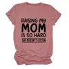 Criando a mi Mamá Amazon Ebay Sitio Independiente Comercio Exterior Transfronterizo Cómoda Sencilla Camiseta de Mujer de Cuello Redondo Manga Corta
