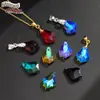 Color Super Flash Agujero Único Hoja de Arce Vidrio Agujeros para Colgar Cuentas de Cristal Hecho a Mano DIY Collar Pulsera Joyería Accesorios Colgante