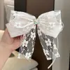 Fita de Renda Rosa com Flores, Rede, Laço de Trevo de Quatro Folhas com Pérolas e Diamantes, Presilha de Primavera, Acessórios de Cabelo Suaves Rejuvenescedores para Mulheres