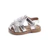 Zapatos de Princesa de Malla con Lazo Estilo Coreano para Niñas Modelo Verano 2026 Sandalias Cerradas Antideslizantes de Suela Suave para Niños
