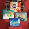 Juguete Educativo Infantil de Nueve Eslabones Set de 24 Piezas Set de Desbloqueo de Cerradura Luban Caja de Regalo Estilo Chino Material de Hierro