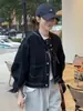 Chaqueta corta de mezclilla para mujer, nueva versión coreana otoño 2026, holgada vintage, tacto de alta gama, top chaqueta petite para mujer