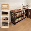 Prateleira Multifuncional de Armazenamento para Cozinha, Mesa de Corte de Chão, Bancada de Trabalho, Micro-ondas de Múltiplas Camadas, Armazenamento de Utensílios de Cozinha, Armário Estreito Lateral