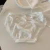 Mariposa de Ensueño Deseo~Calzones Sexys de Satén y Encaje con Diseño Hueco, Braguitas de Cintura Baja Pura Tentación Deseo con Lazo para Mujer