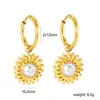 Brincos Europeus e Americanos Transfronteiriços Banhados a Ouro 18K Estilo Ins Moda Nicho High-End Redondos Geométricos de Aço Inoxidável para Mulheres