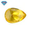 Huagang Gema Forma de Pera Plana Lisa Amarillo Dorado Circonita Piedra Suelta Gema Sintética Diamante de Imitación Brillante Diamante Suelto Gota de Agua