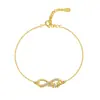 Pulseira Feminina de Prata 925 Amor Infinito Pulseira de Prata de Alto Padrão Cravejada com Diamantes Acessórios de Joalheria Presente de Dia das Mães