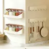 Estante de Ganchos para Cocina sin Taladro, Ganchos de Fuerte Capacidad para Guardar Ollas, Utensilios, Cucharas y Espátulas