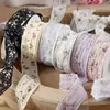 Cinta de Chifón Estampada con Adorno Floral Pequeño Accesorios para el Cabello Lazo DIY Cinta para Sombrero de Paja Correa de Embalaje para Caja de Regalo