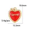 Pendente Cruzado Simples Coração Vermelho e Rosa Balão de Ar Quente DIY Colar Pulseira Brincos Acessórios Pingente de Gota de Óleo