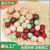 Pelota redonda de madera de color cerilla de color tablero con agujeros para pelotas redondas de madera pelota redonda de madera loto pelota redonda con agujero pelota redonda de madera