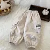 Pantalones largos de forro polar para niños, unisex, casual, cargo gruesos con bolsillos, nuevo estilo de invierno 2026, pantalones jogger de dibujos animados para bebé