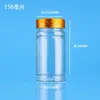 Liquidação: garrafas transparentes com padrão de bambu, garrafas de PET seladas, garrafas plásticas de boca larga, frascos para comprimidos e doces, e frascos para embalagem de óleo de peixe