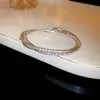 Pulseira Redonda de Aço Titânio Totalmente Cravejada em Diamante Estilo Francês, Pulseira Simples e Fashion de Luxo Leve, Senso de Design, Joia Versátil e Única para Públicos de Nicho