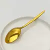 Cuchara de Acero Inoxidable con Mango Largo Estilo Coreano Ins Cuchara de Celebridad de Internet Vajilla de Mesa de Aspecto Elegante Casera Espesa Cuchara para Sopa Restaurante Cuchara para Comida Occidental